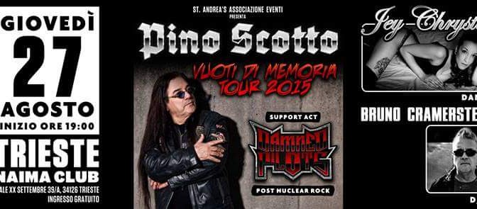 Pino Scotto torna live a Trieste giovedì 27 agosto con i Damned Pilots